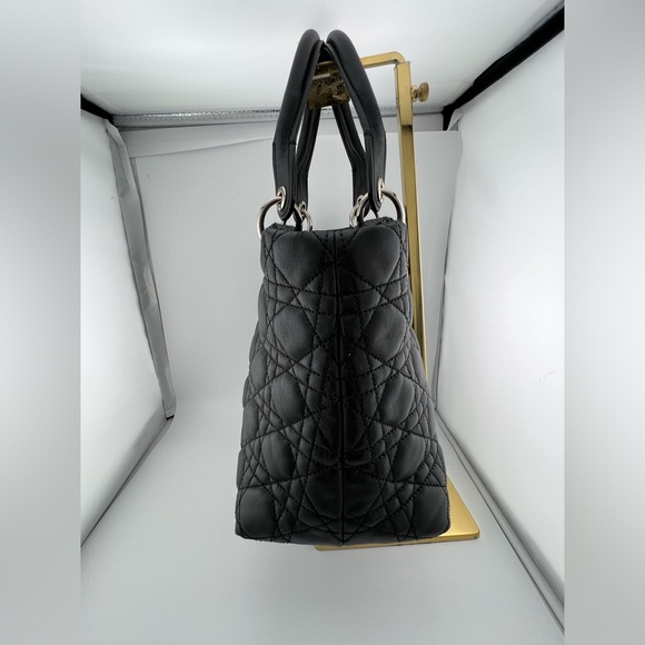 Authentic Christian Dior Cannage Lady Dior Soft Black Tote - Picture 2 of 16